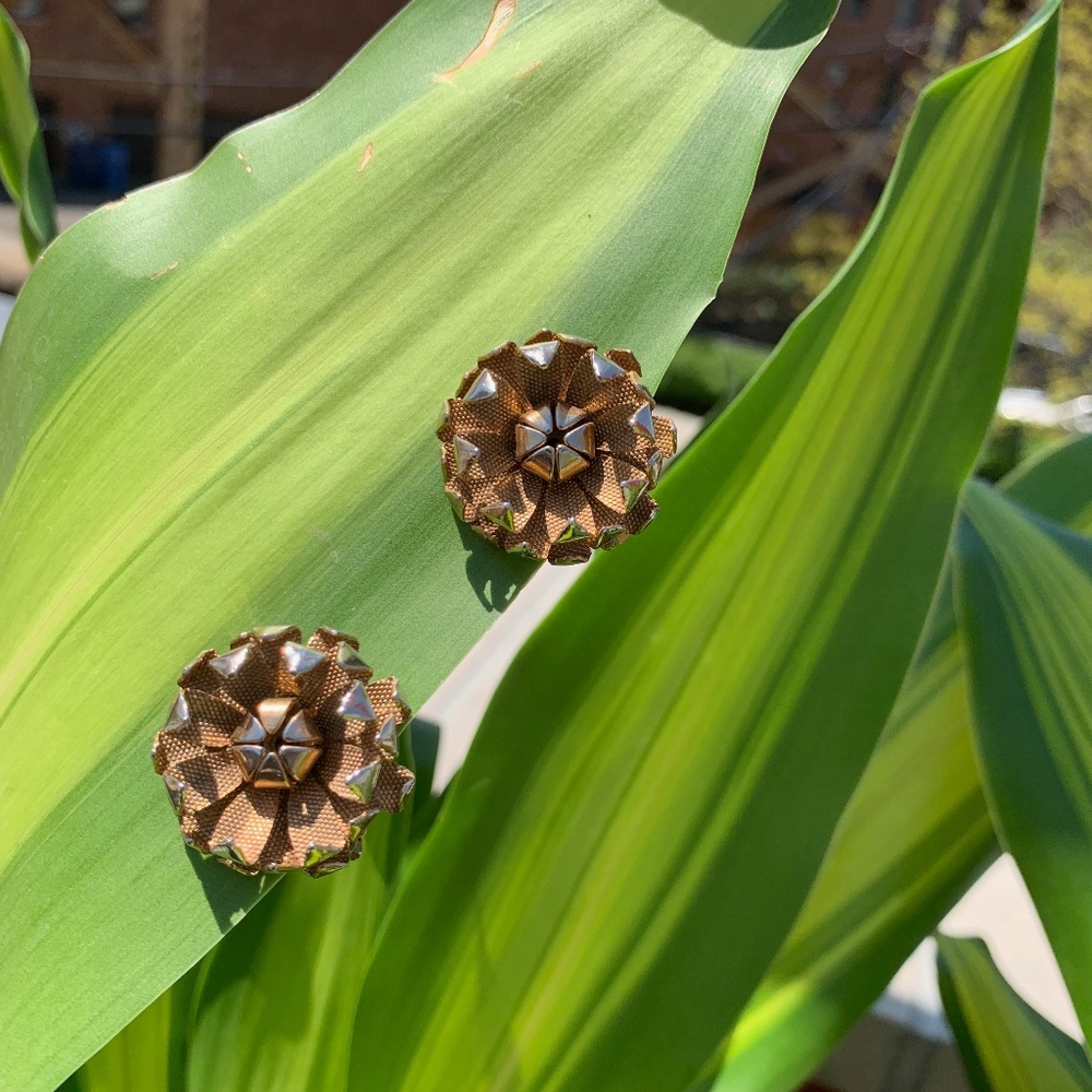 Metallic Flower Vintage Clip Ons 2 for $15
